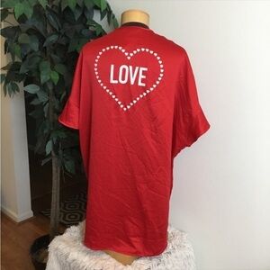 Victoria’s Secret Red OSFM LOVE short sleeve robe/cover up